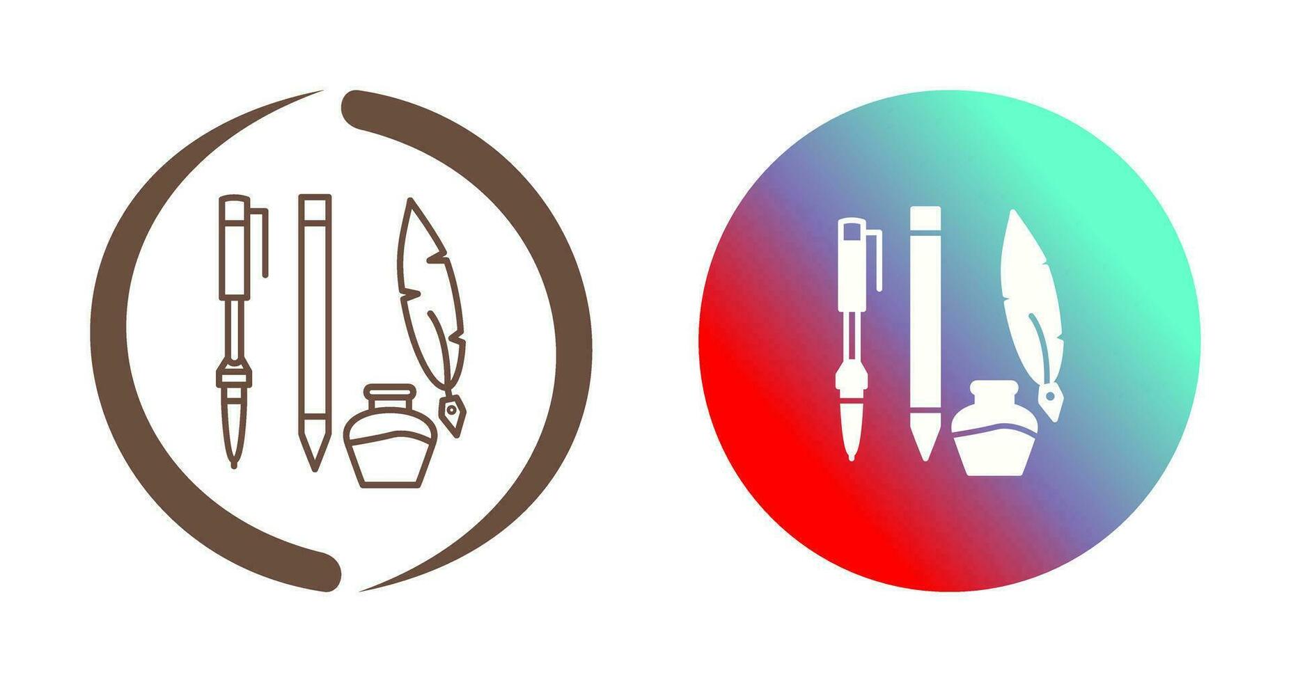 Unique Writing Equipment Vector Icon