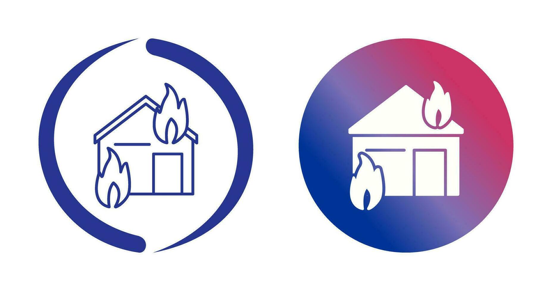 Unique Fire Consuming House Vector Icon