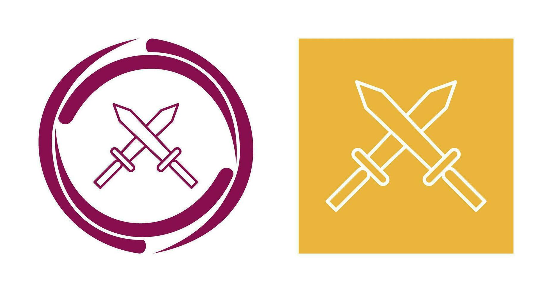 Unique Two Swords Vector Icon
