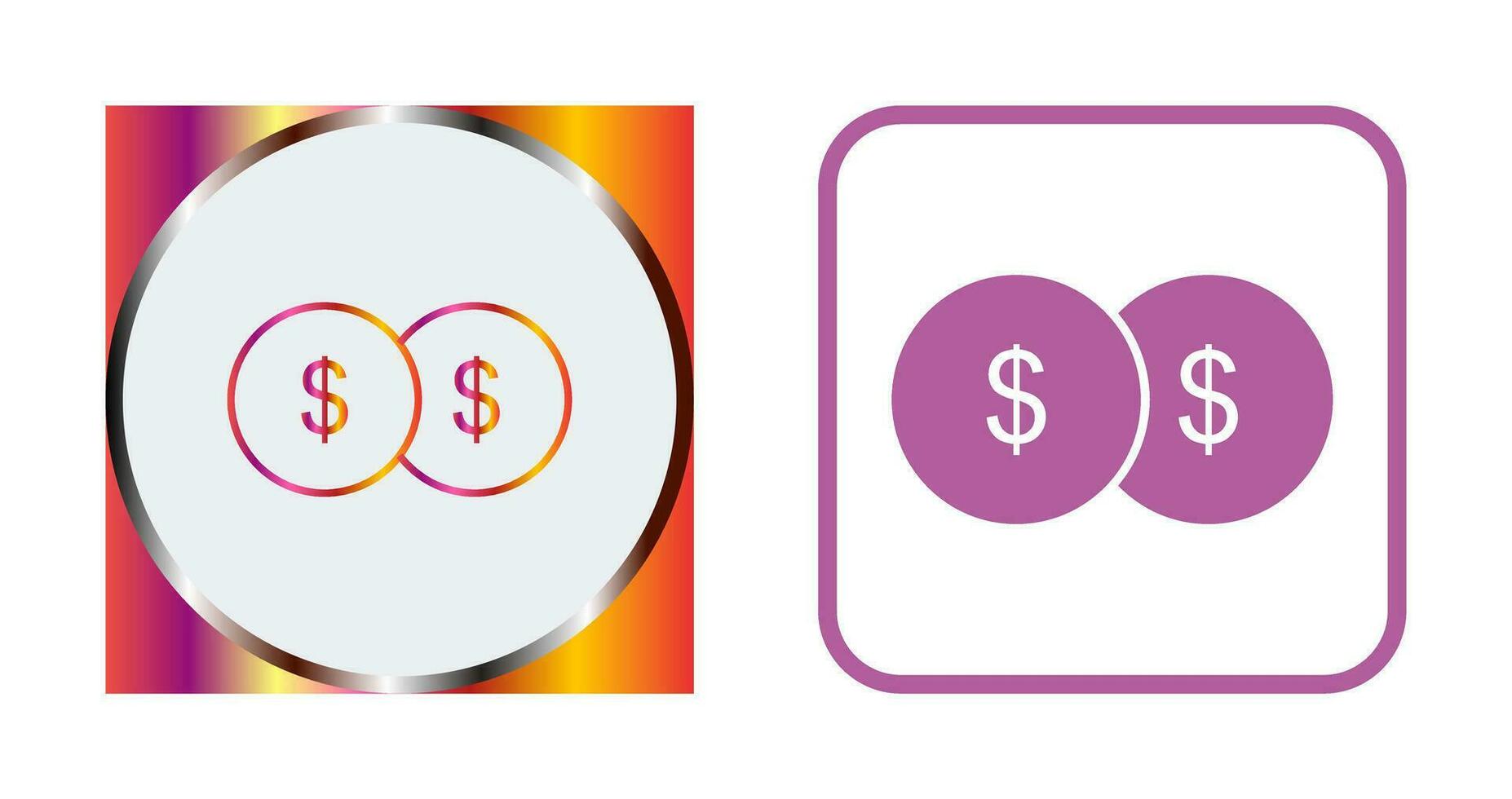 Unique Coins Vector Icon