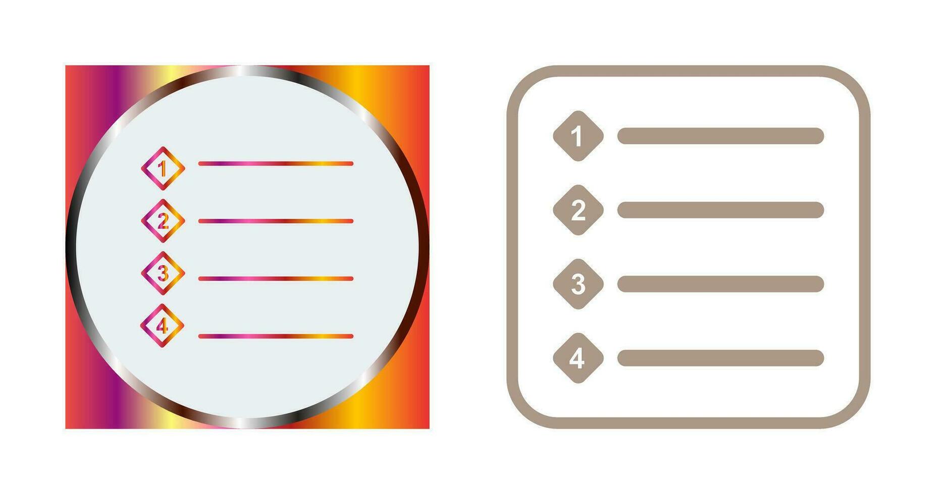 Unique Numbered list Vector Icon