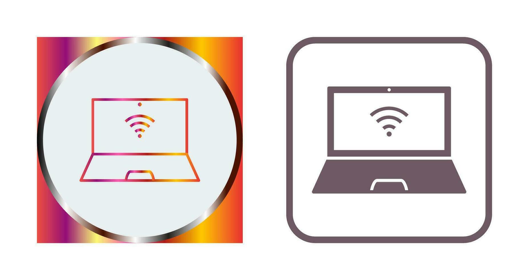 Unique Connected Laptop Vector Icon