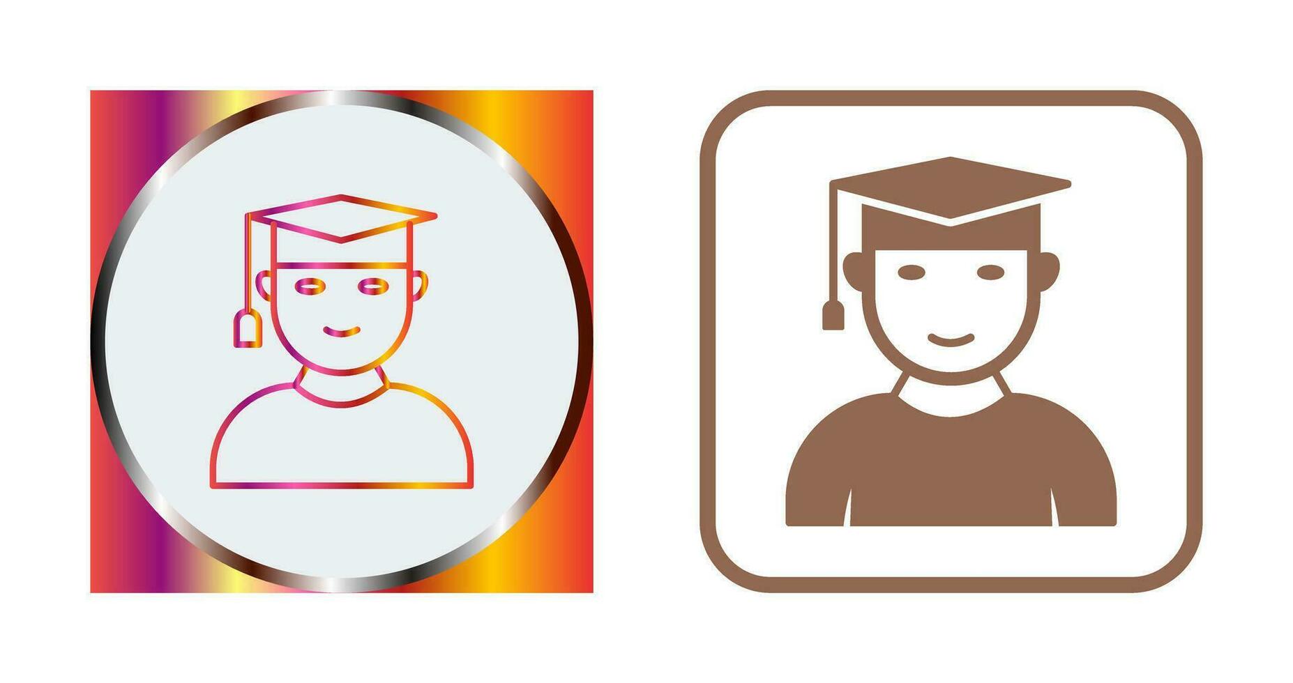 Unique Male Graduate Vector Icon