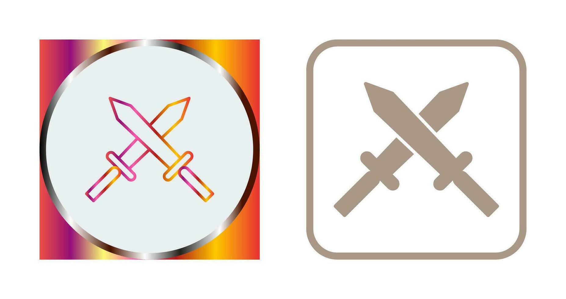 Unique Two Swords Vector Icon