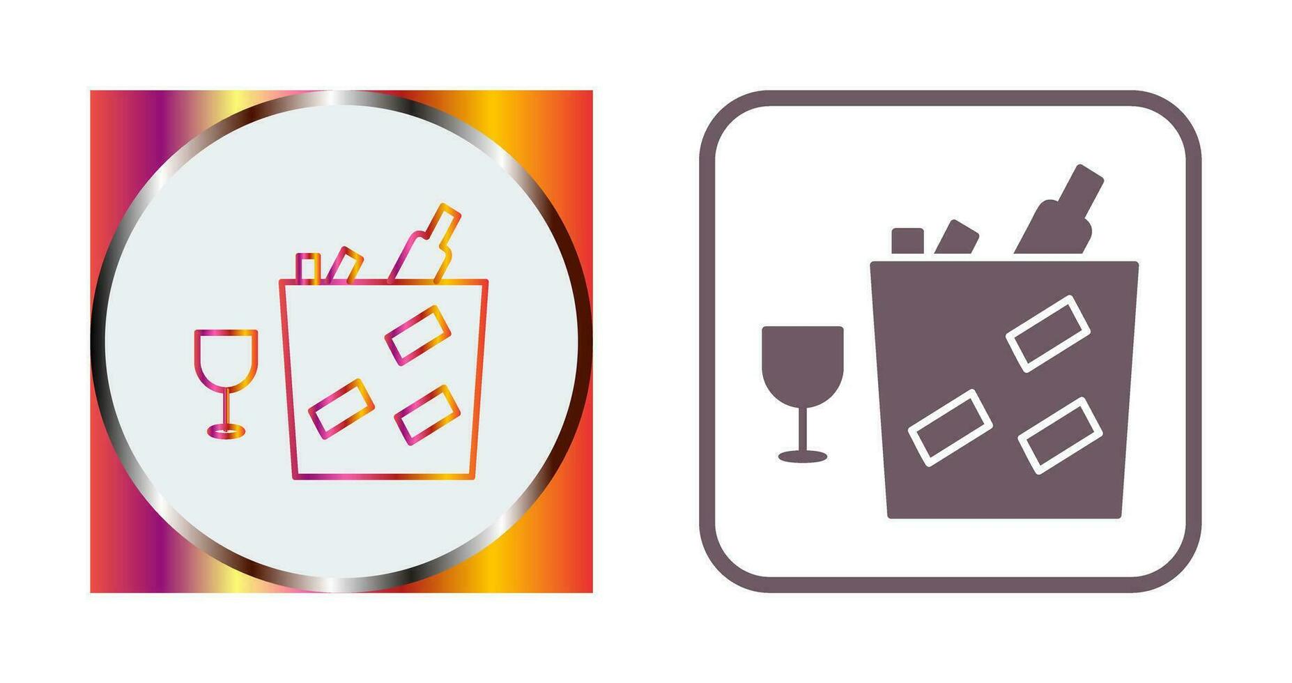 Unique Wine Bottle in Ice Vector Icon
