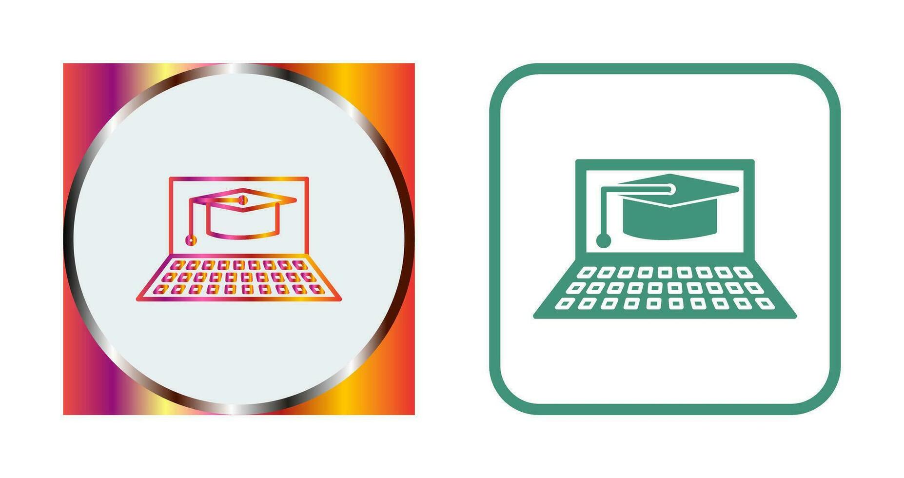 Unique Online Graduation Vector Icon