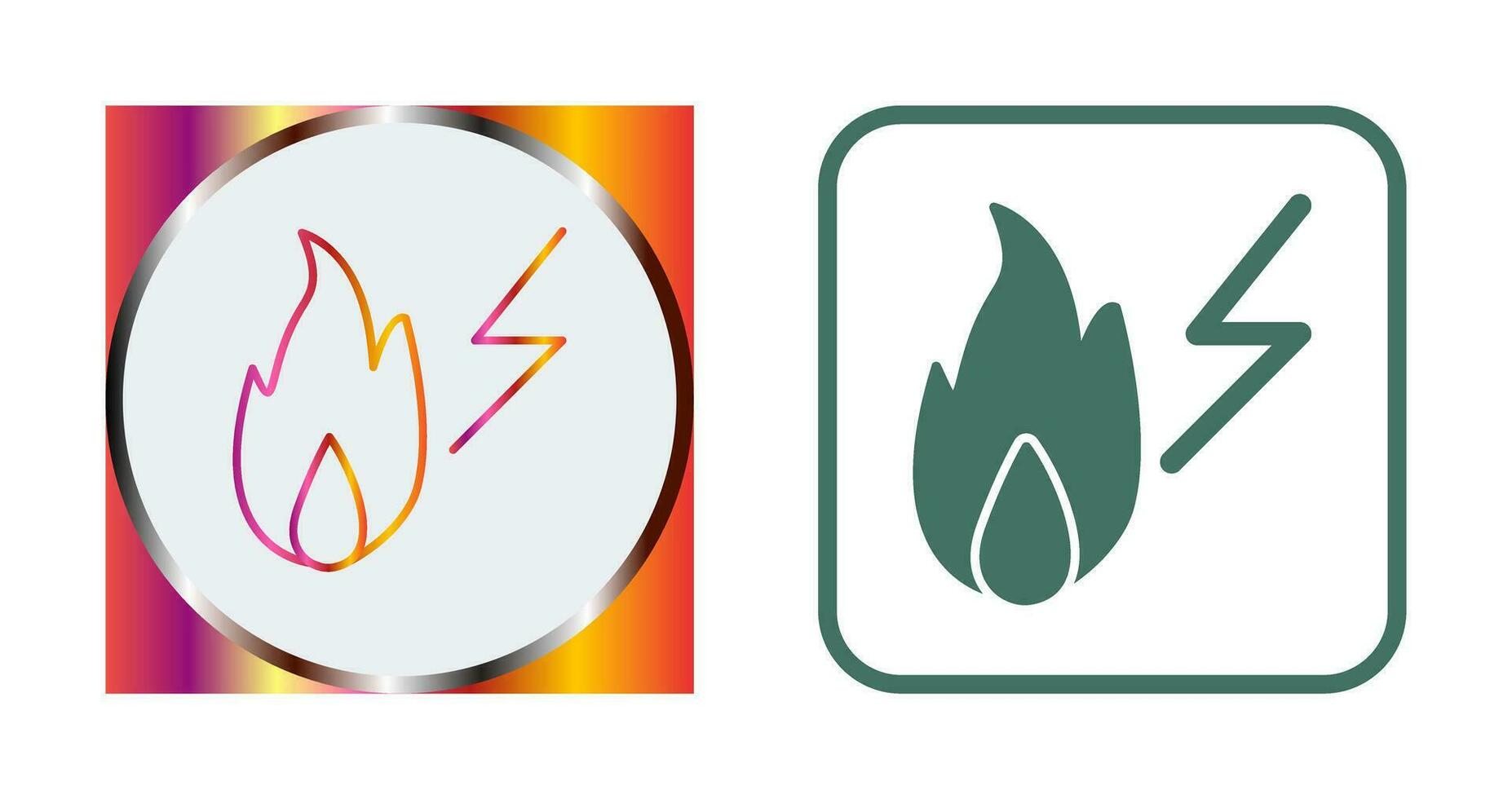 Unique Electricity Fire Vector Icon