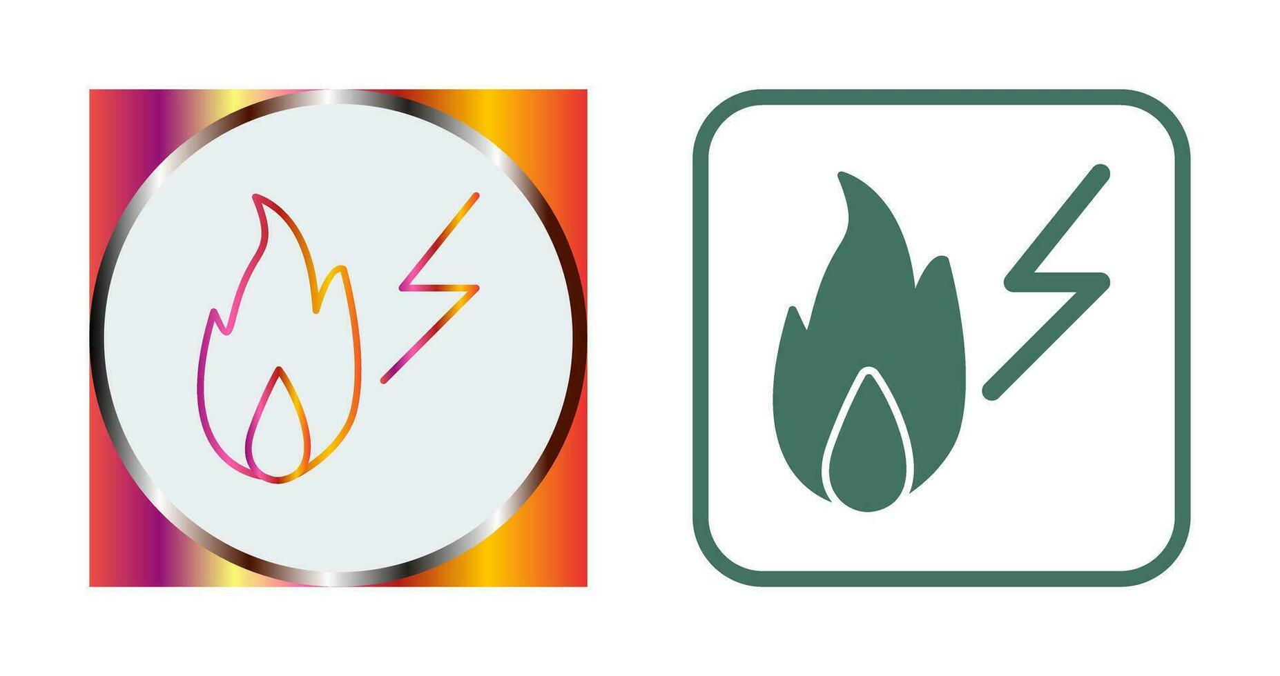 icono de vector de fuego de electricidad único