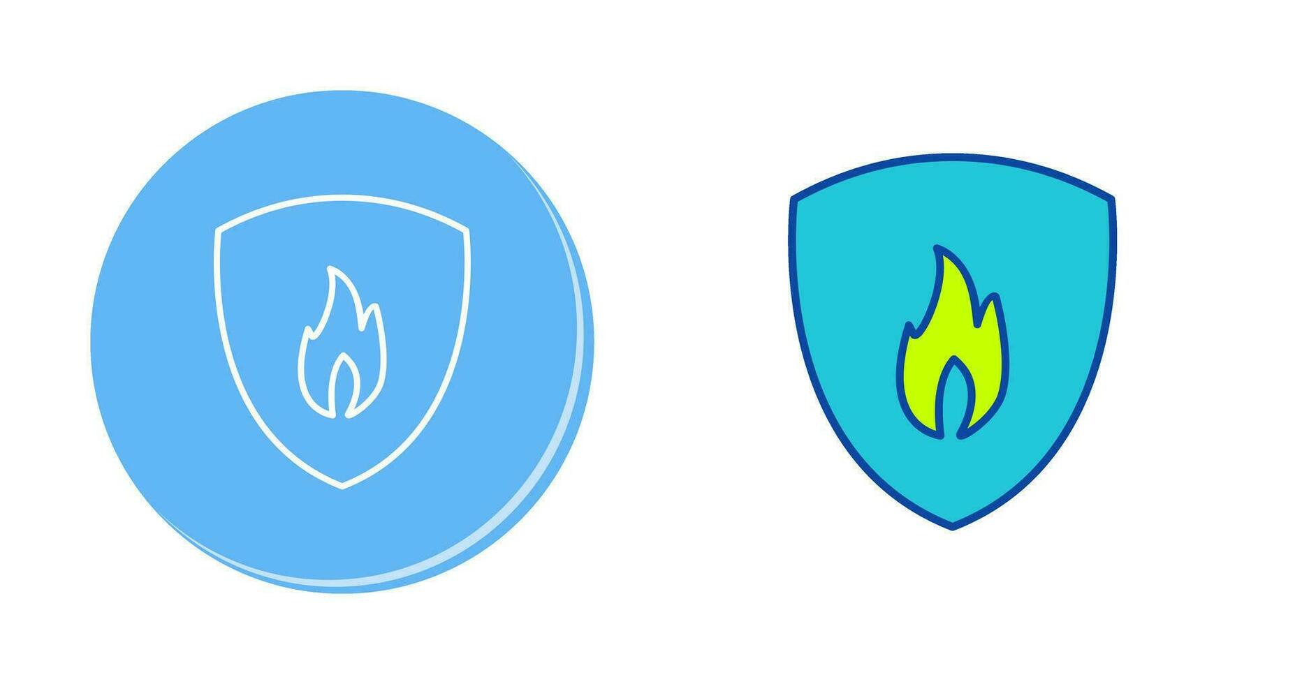 Unique Fire Shield Vector Icon