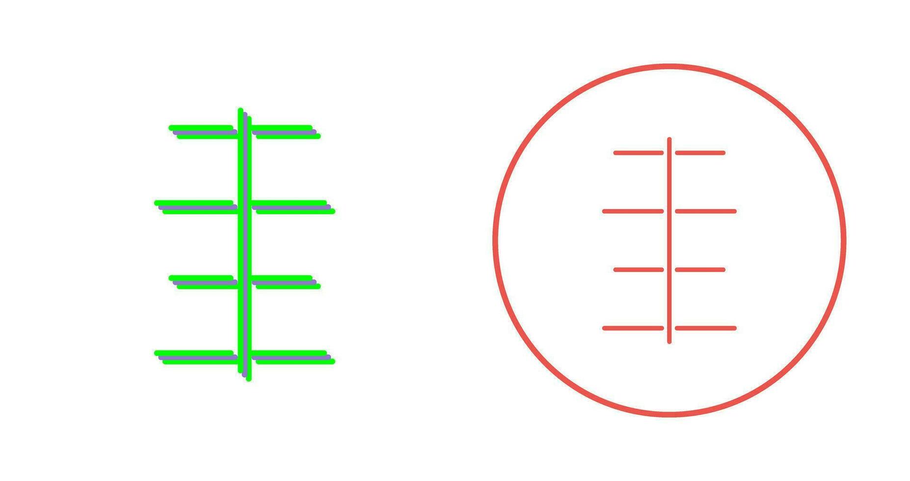 Unique Center Align Vector Icon