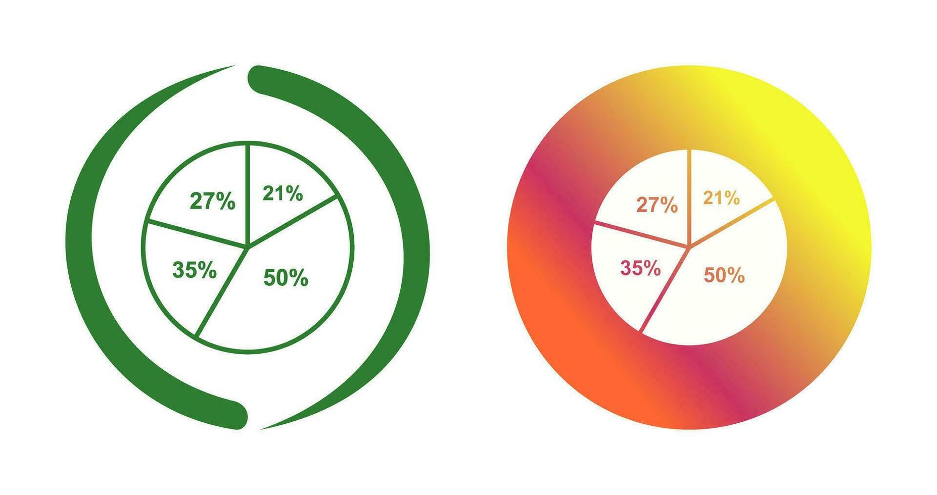 icono de vector de gráfico circular