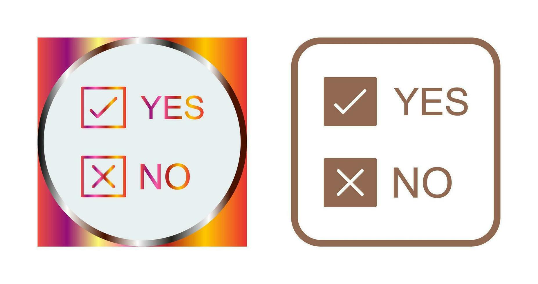 Yes No Option Vector Icon