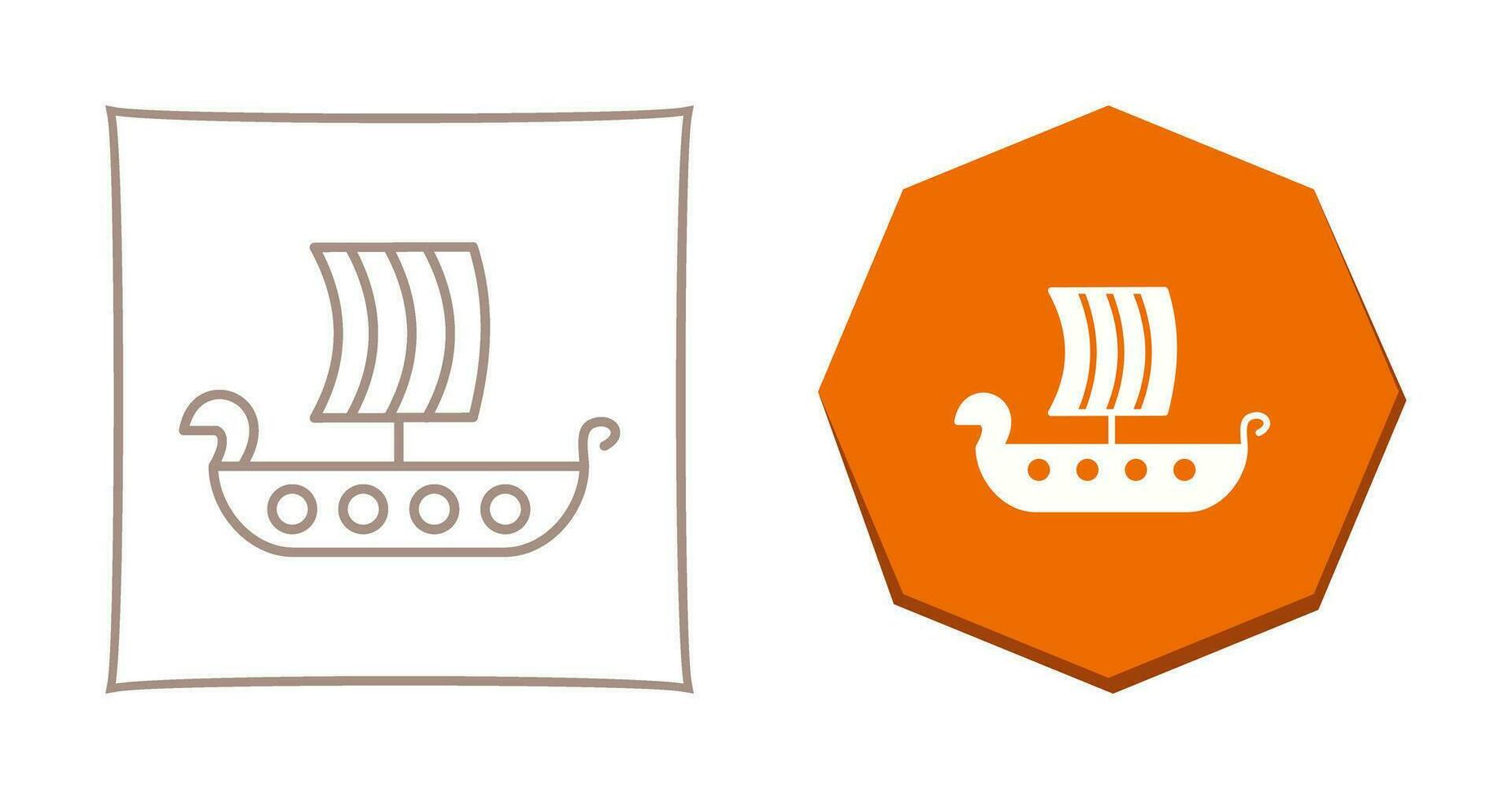 Viking Ship Vector Icon