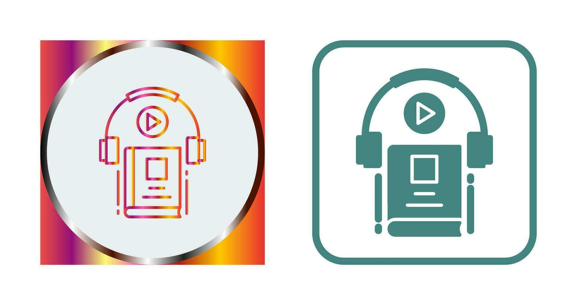 icono de vector de libro de audio