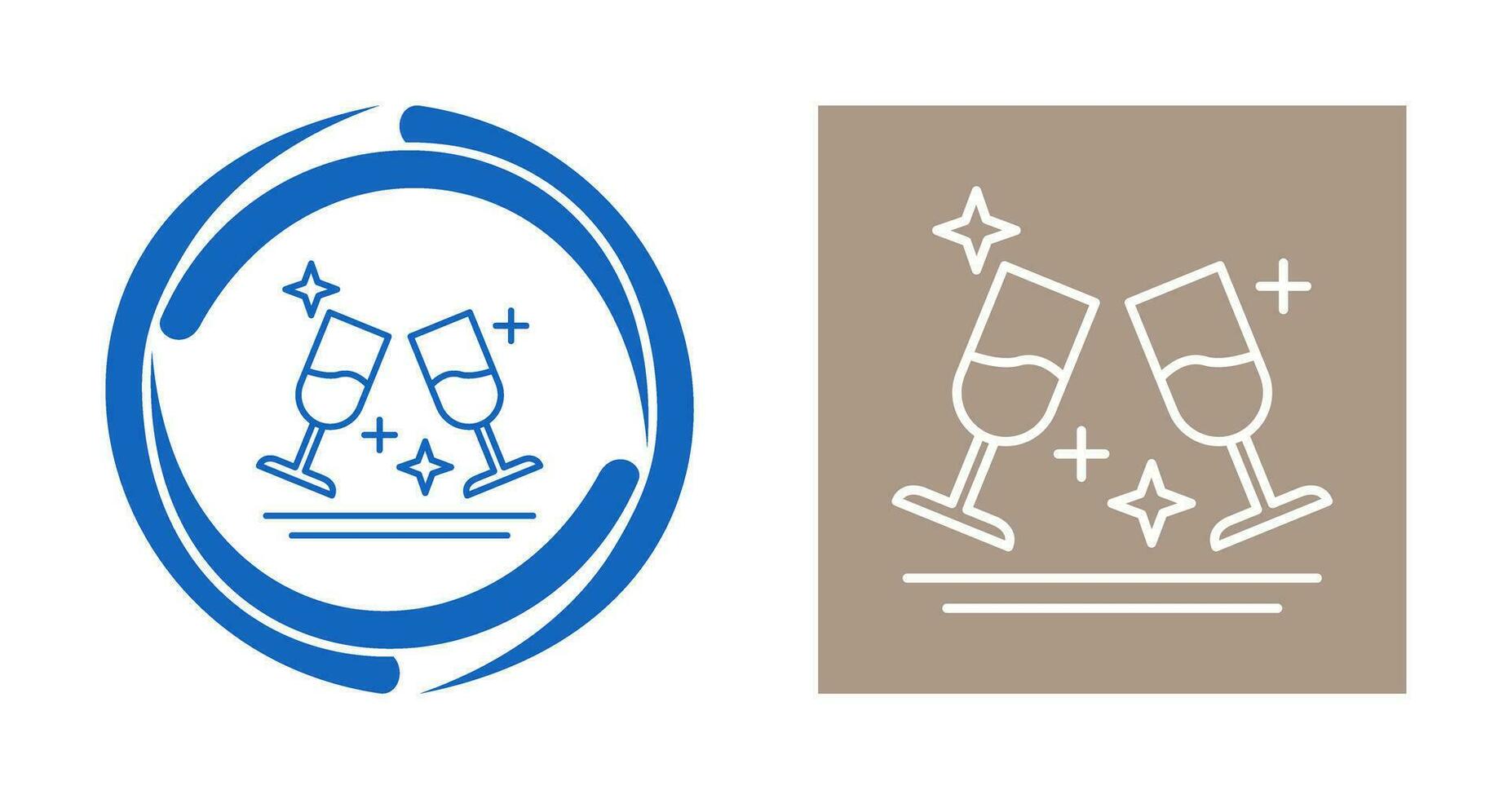 Two Glasses Romantic Vector Icon