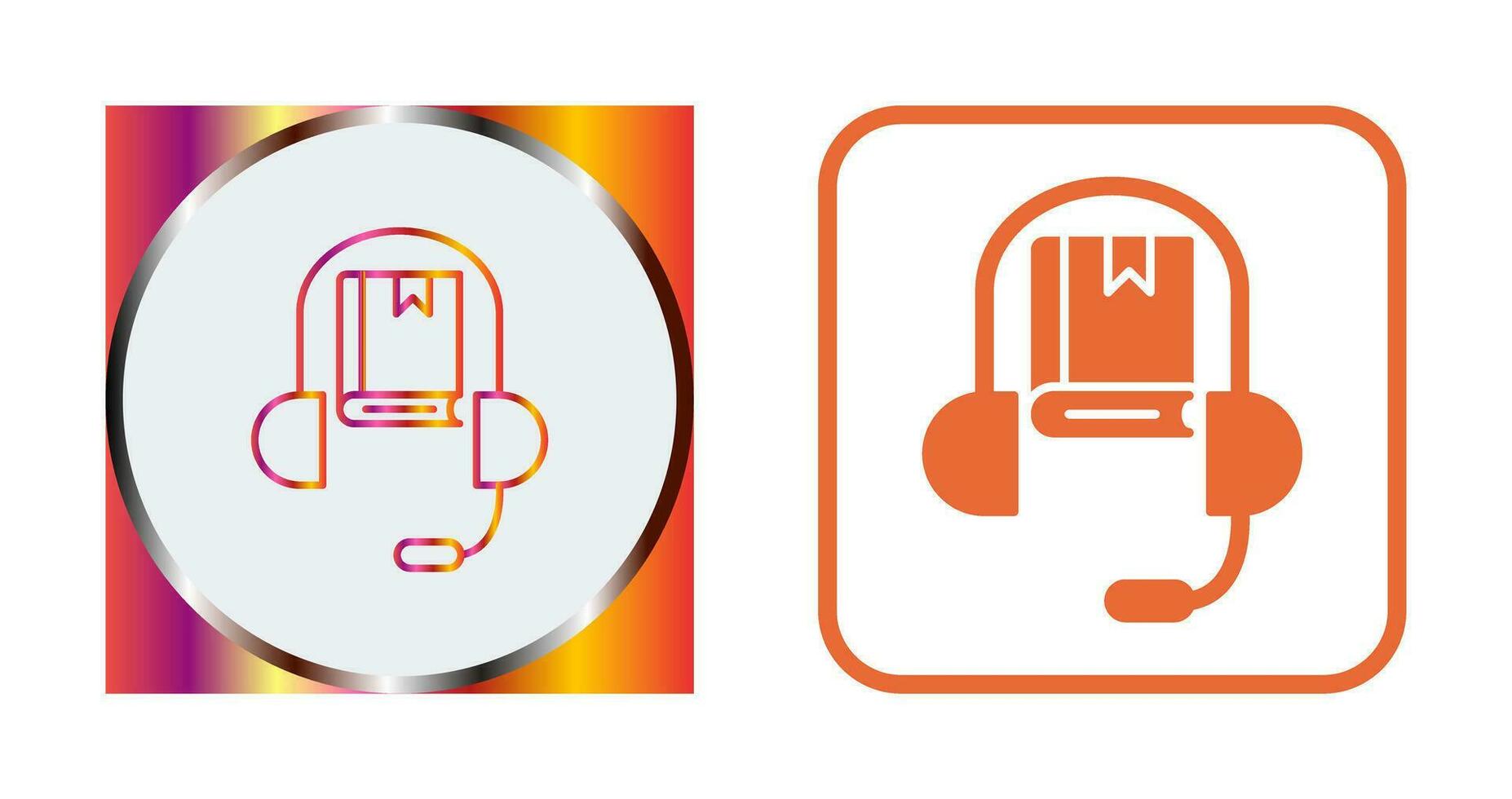 icono de vector de libro de audio