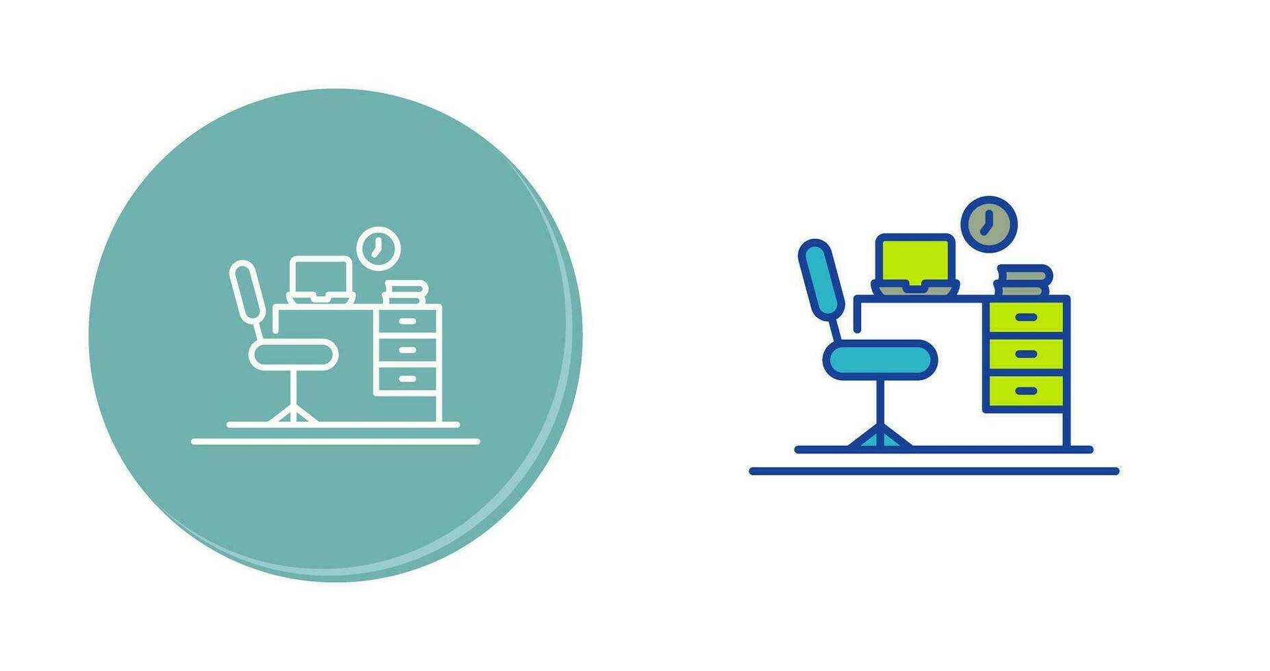 Office Desk Vector Icon