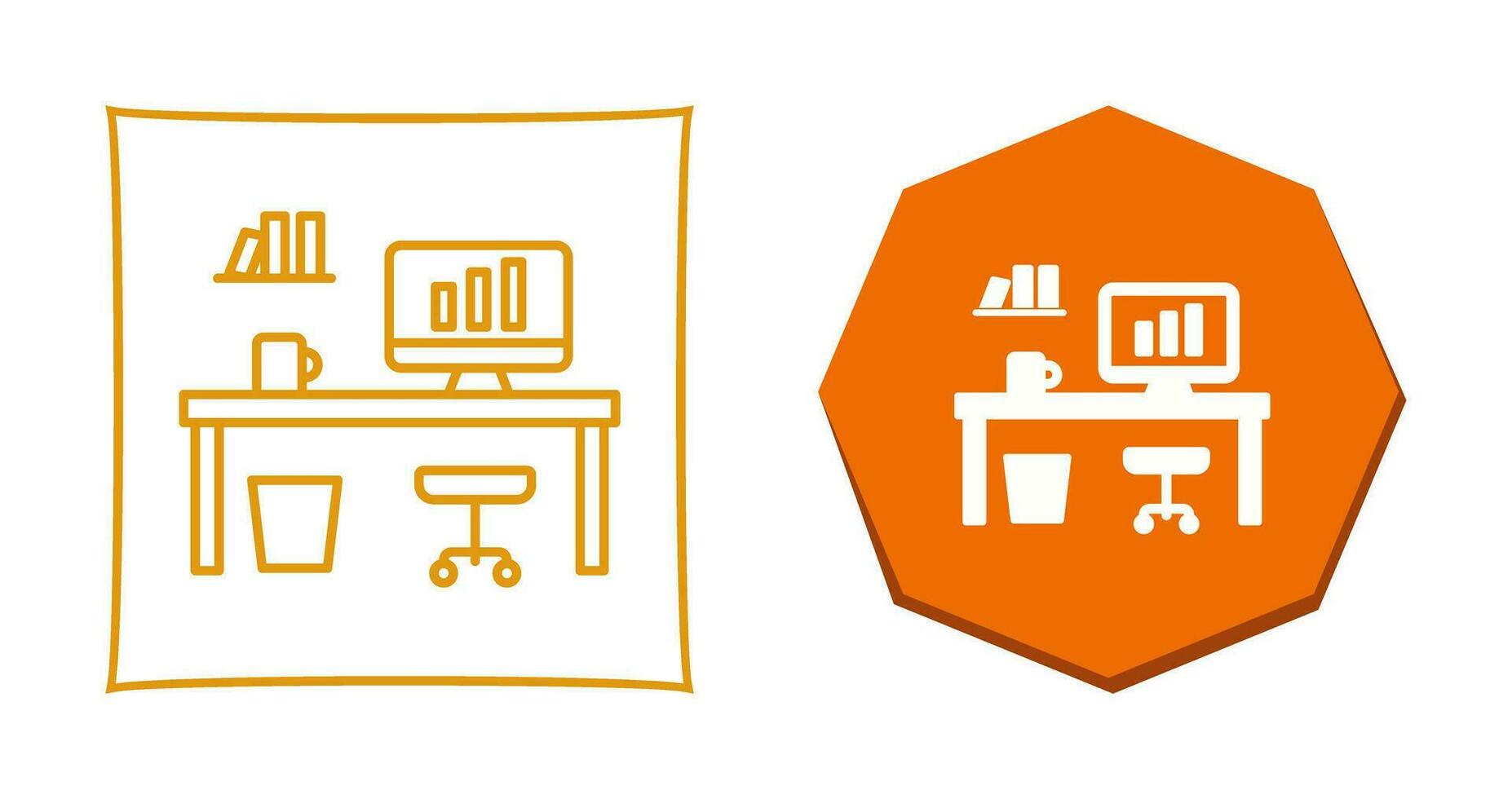 Office Desk Vector Icon