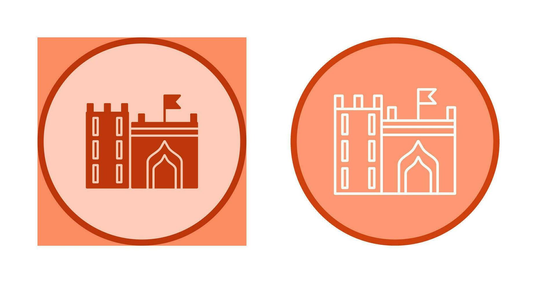 Castle with Flag Vector Icon