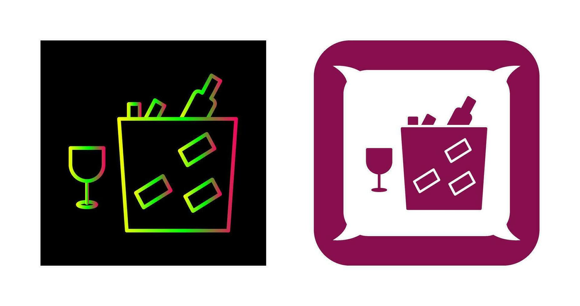 Unique Wine Bottle in Ice Vector Icon