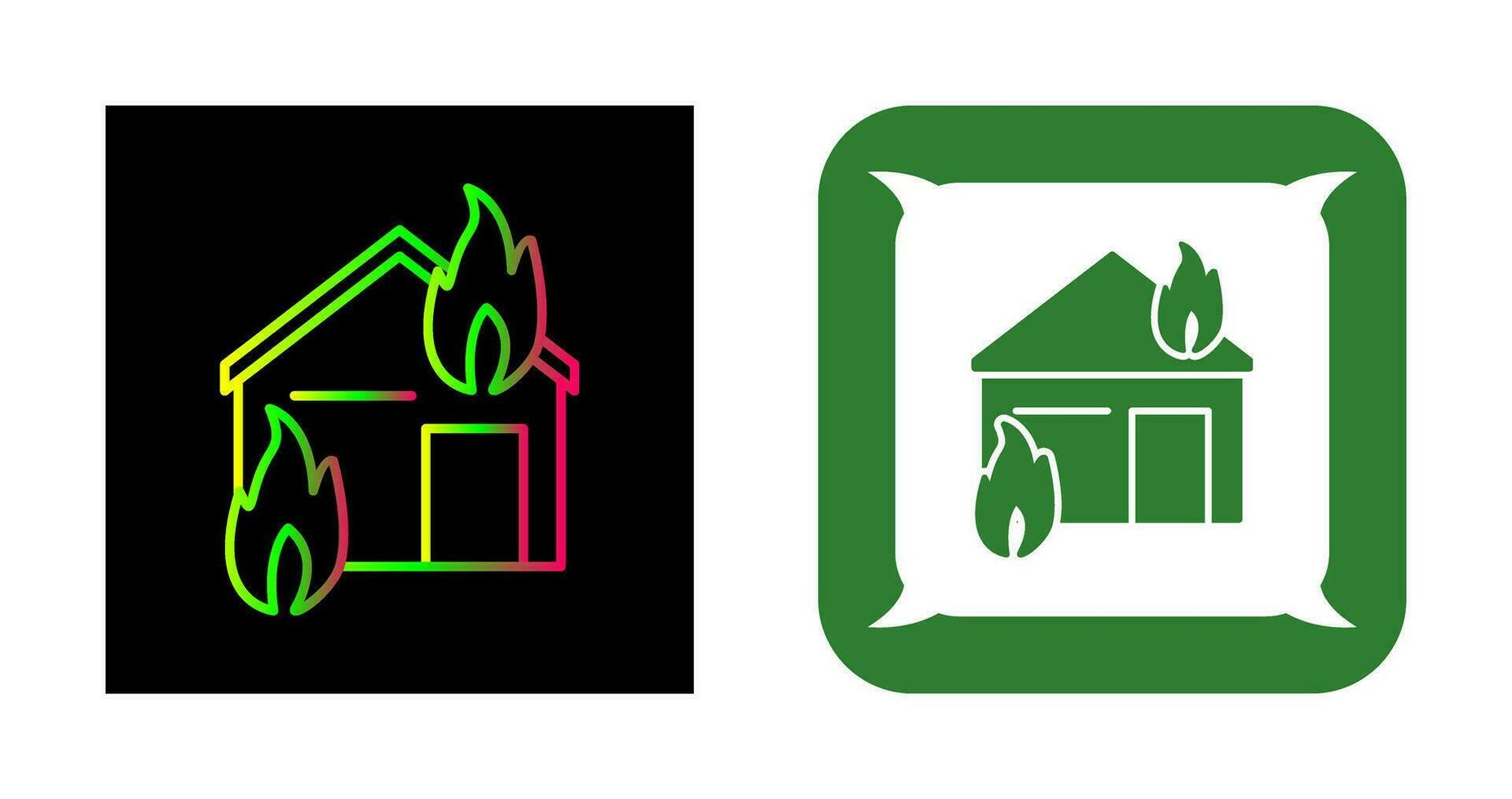 Unique Fire Consuming House Vector Icon