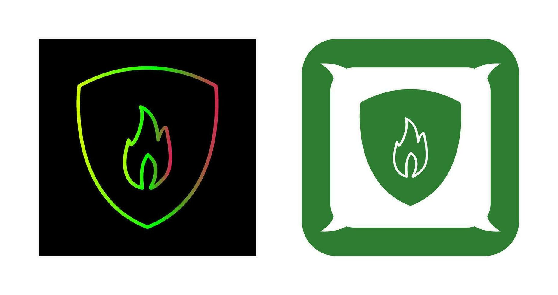 Unique Fire Shield Vector Icon