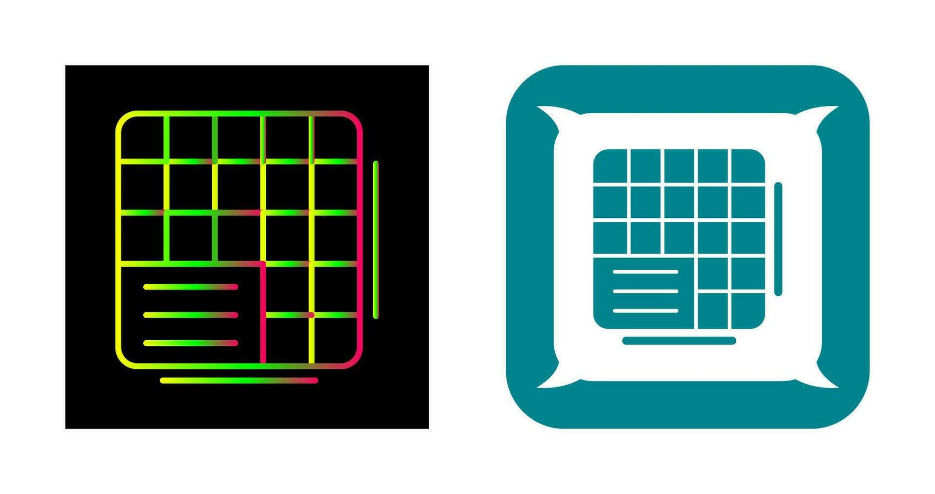 Table Data Vector Icon