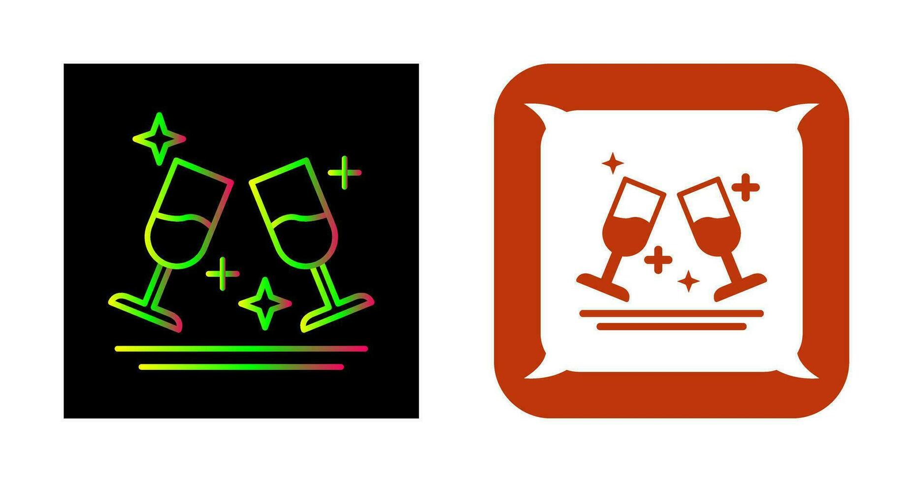 Two Glasses Romantic Vector Icon