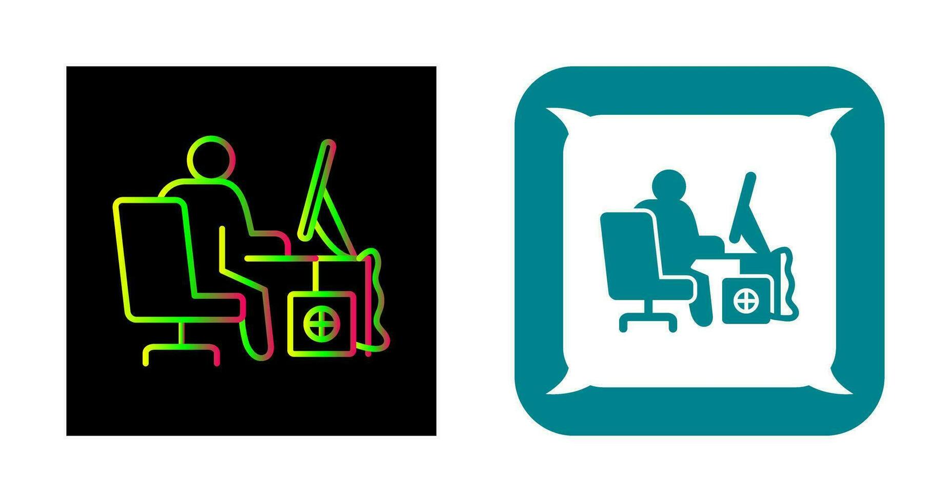 Computer Worker Vector Icon