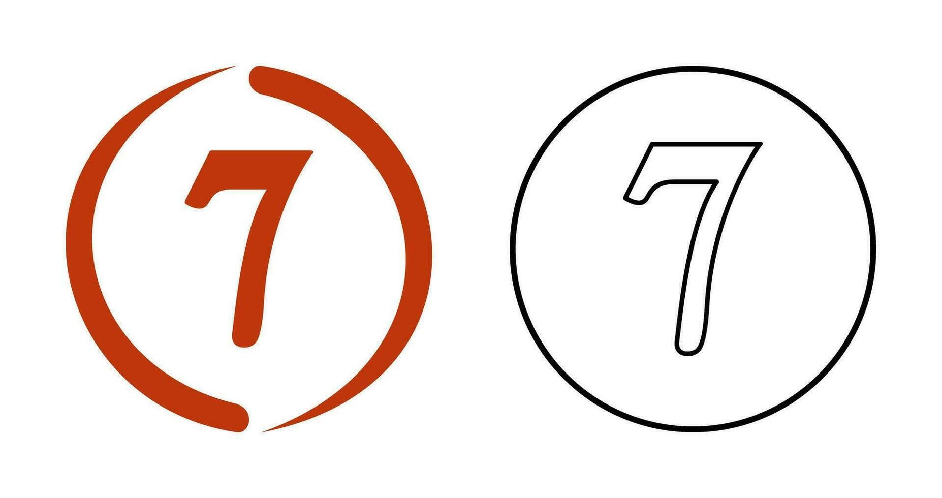 Number Seven Vector Icon