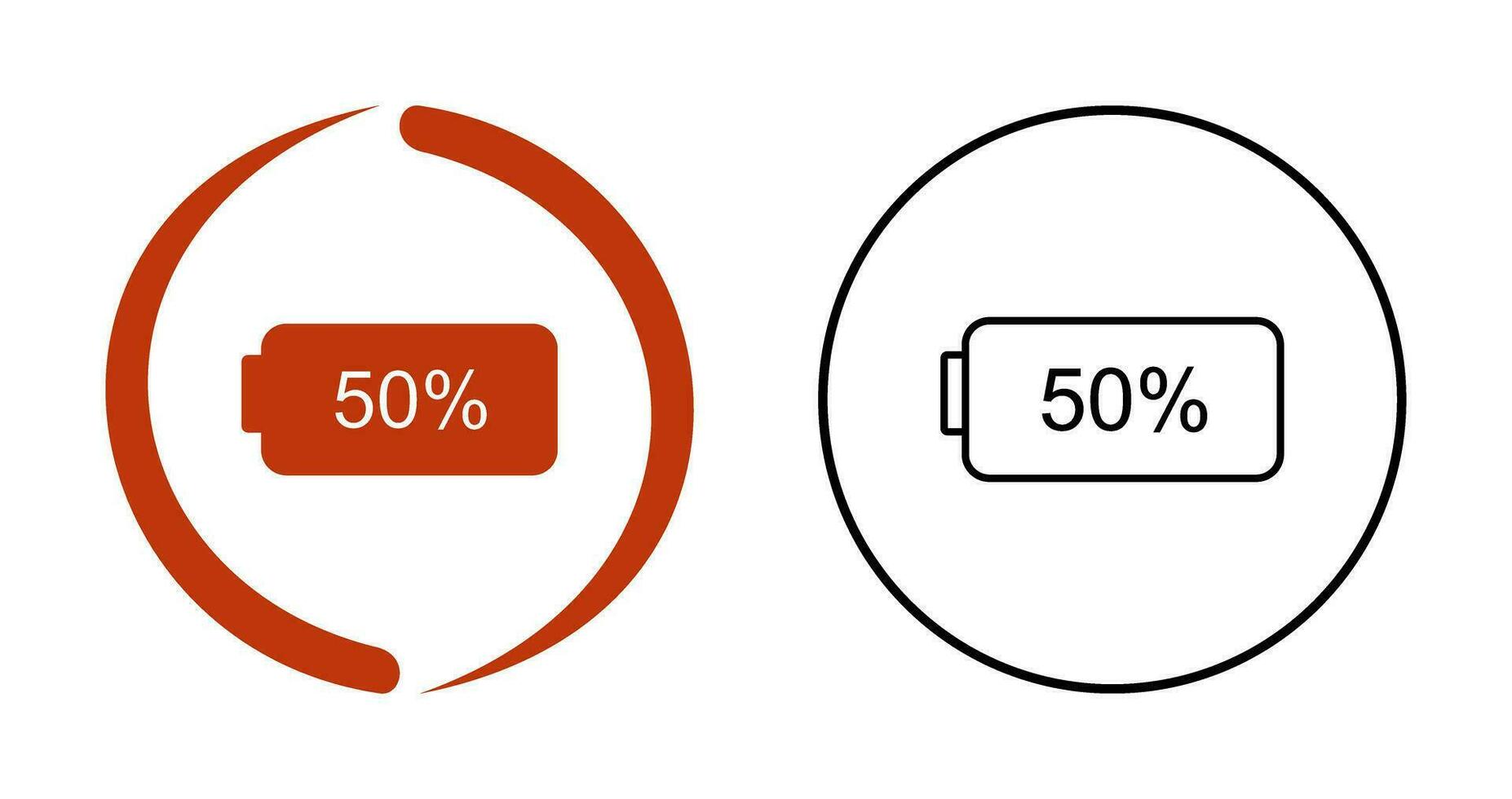 Unique Half Battery Vector Icon