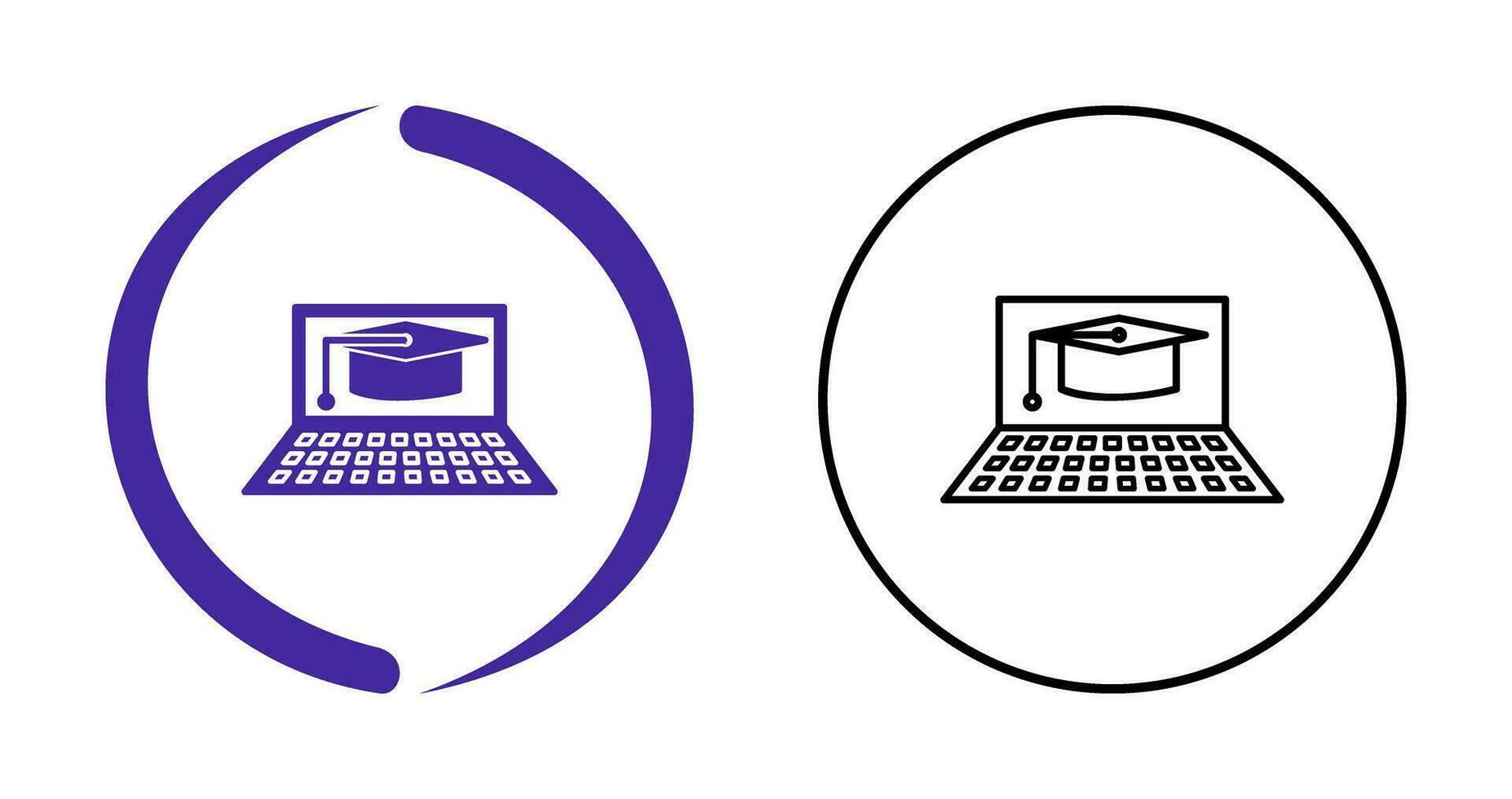 Unique Online Graduation Vector Icon