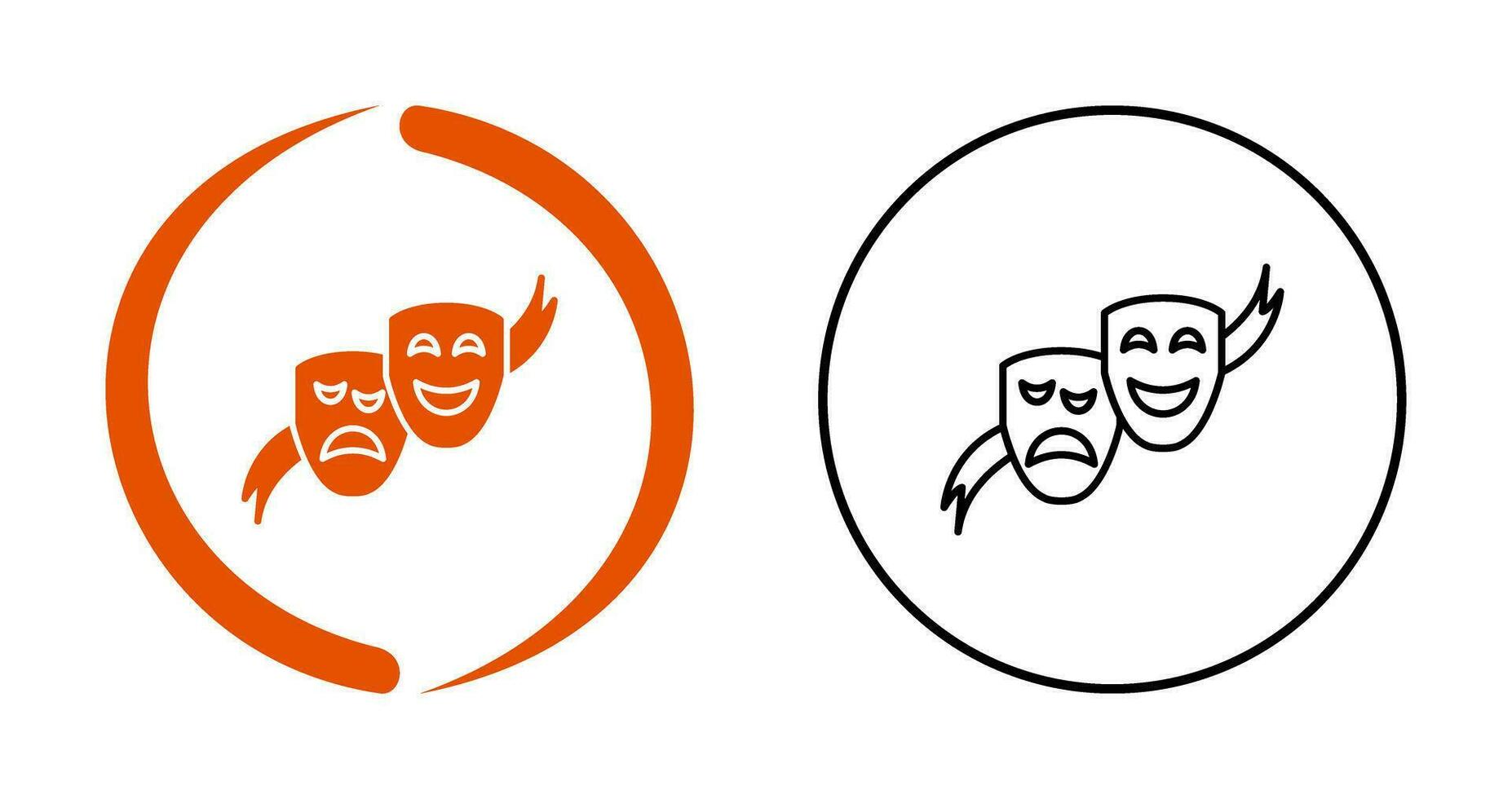 icono de vector de máscaras de teatro