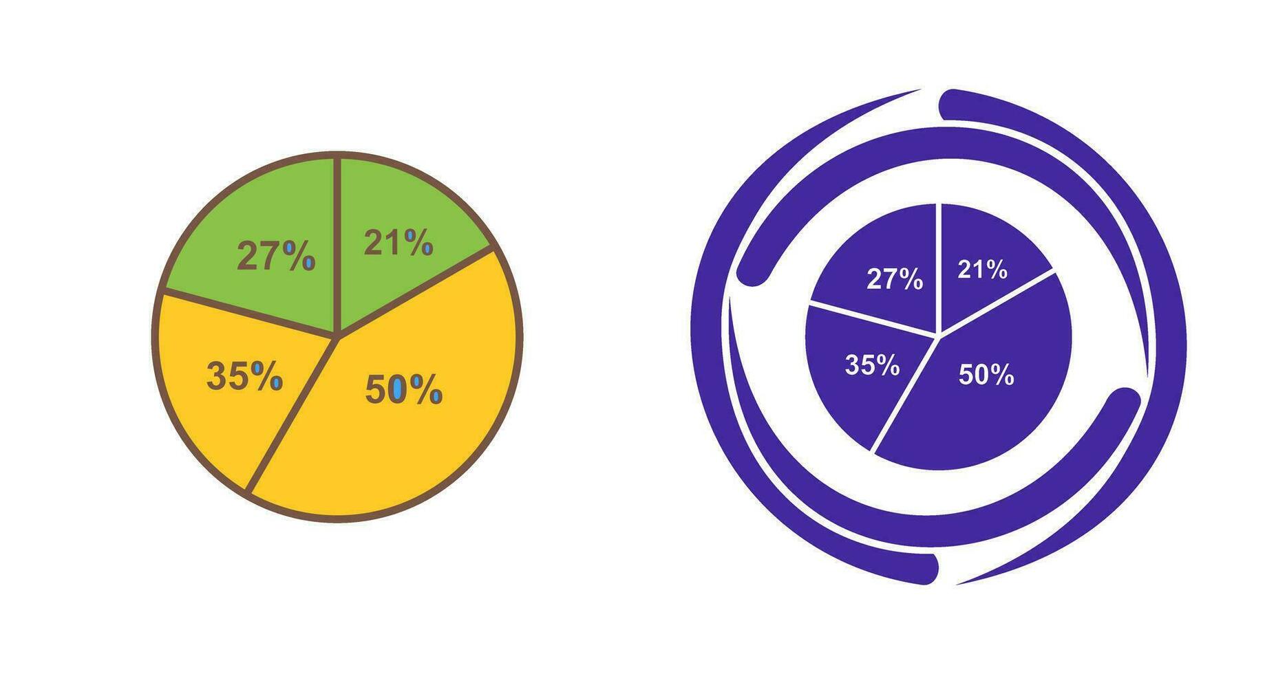 icono de vector de gráfico circular