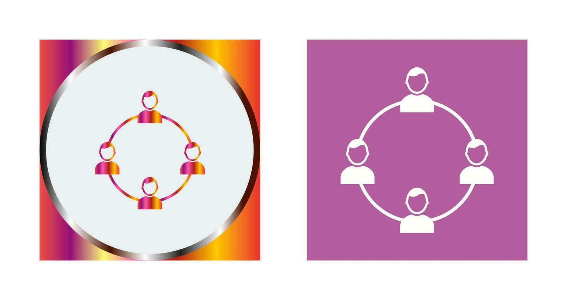 Unique Network Group Vector Icon