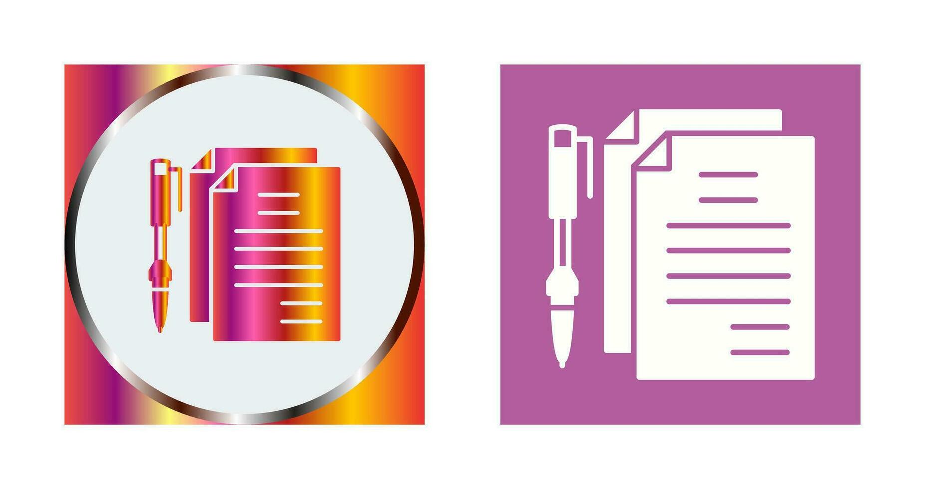 Unique Documents and Pen Vector Icon