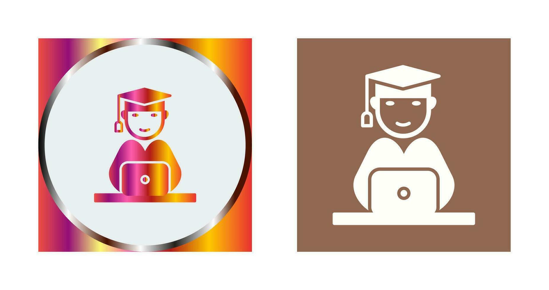 Unique Studying on Laptop Vector Icon