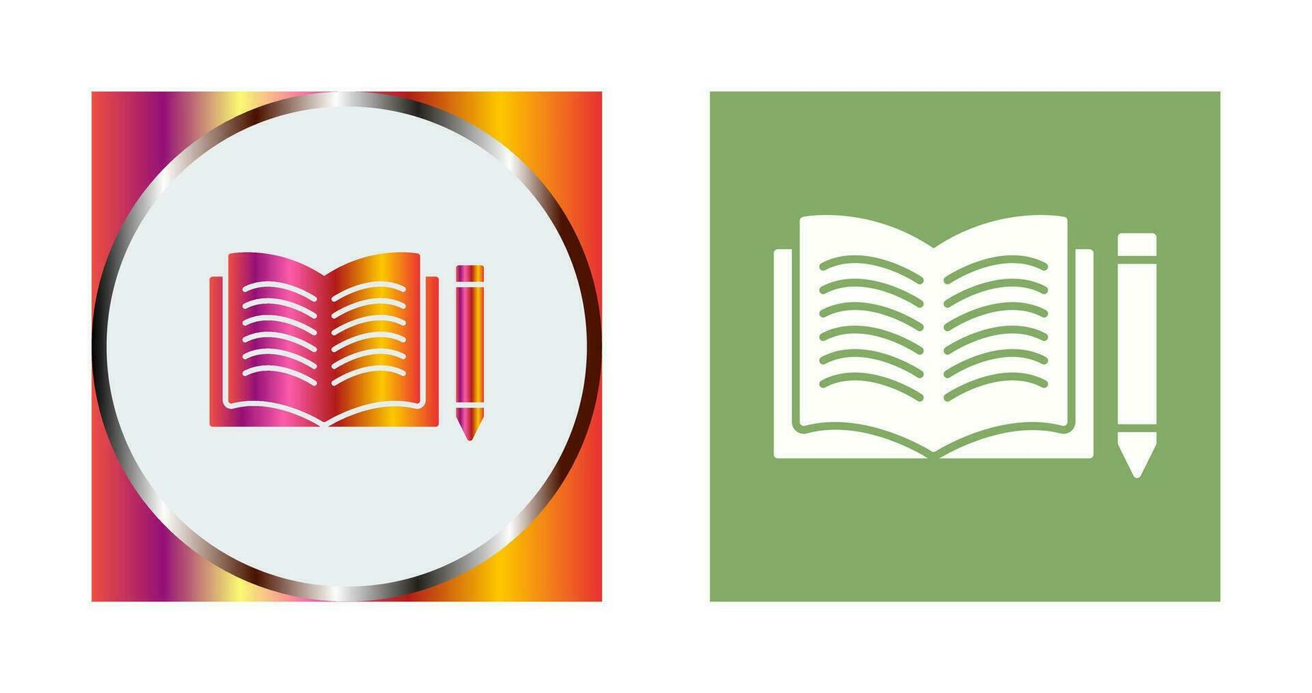 Unique Pencil and Book Vector Icon