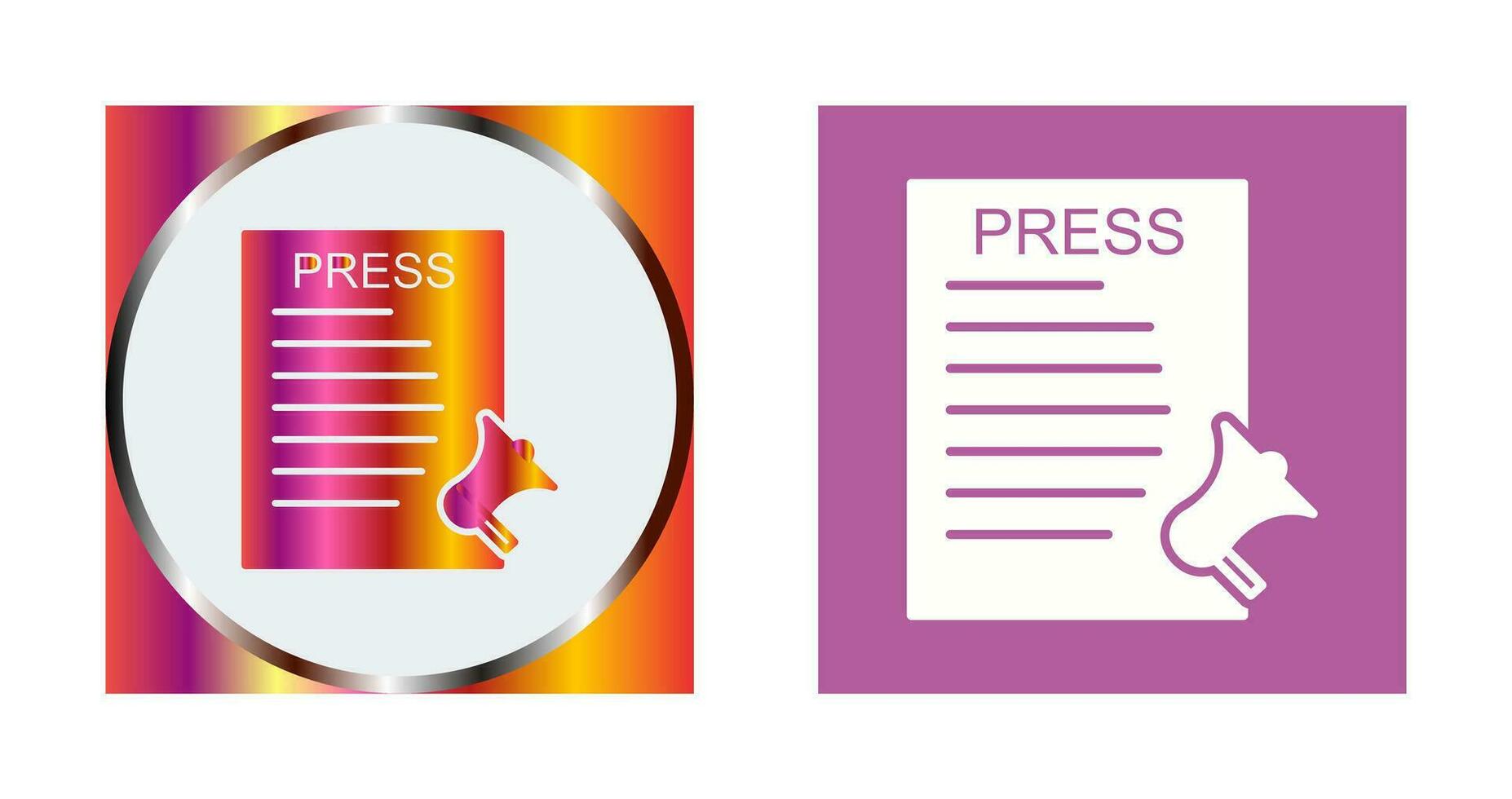 icono de vector de comunicados de prensa únicos
