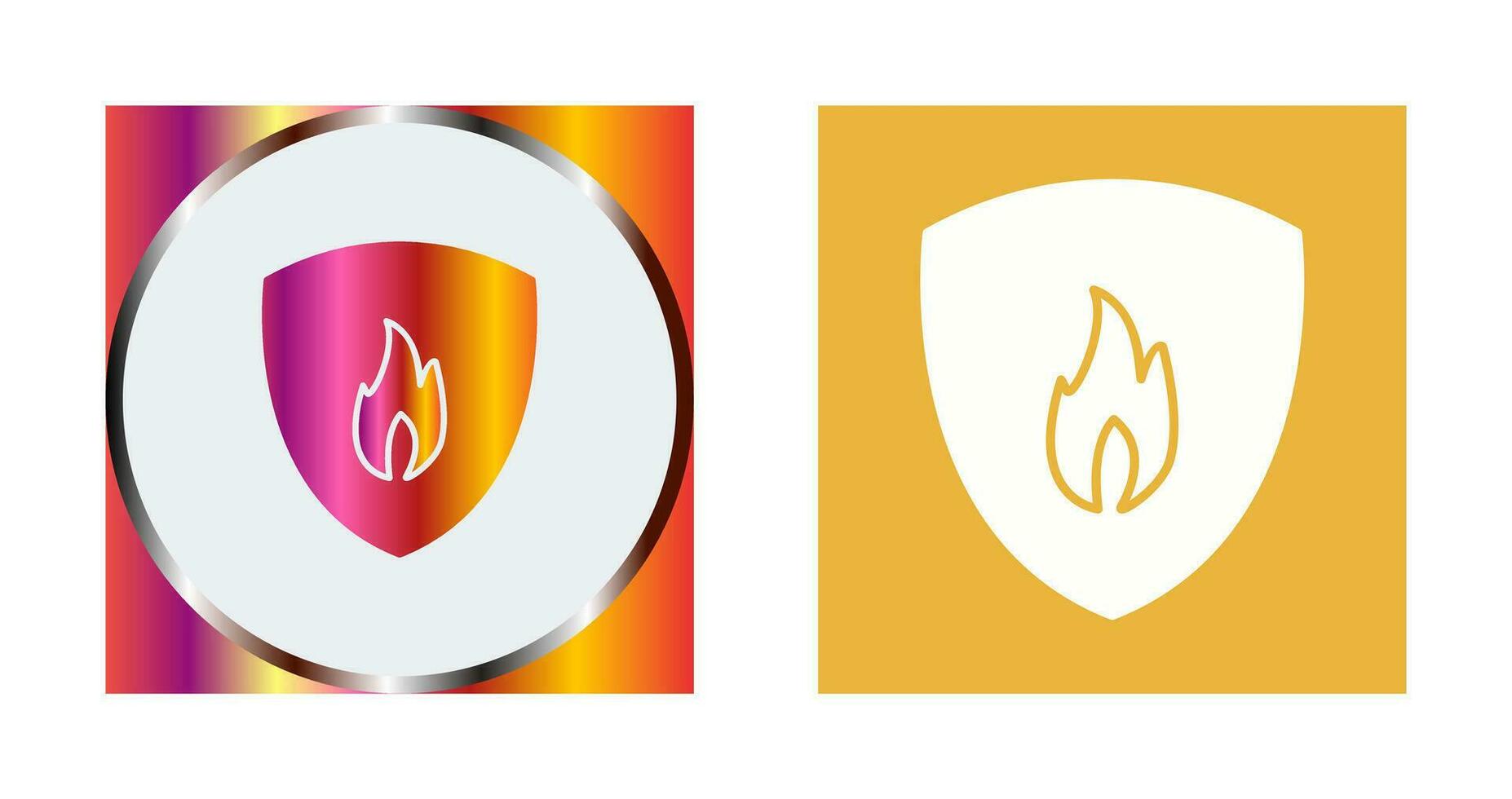 Unique Fire Shield Vector Icon
