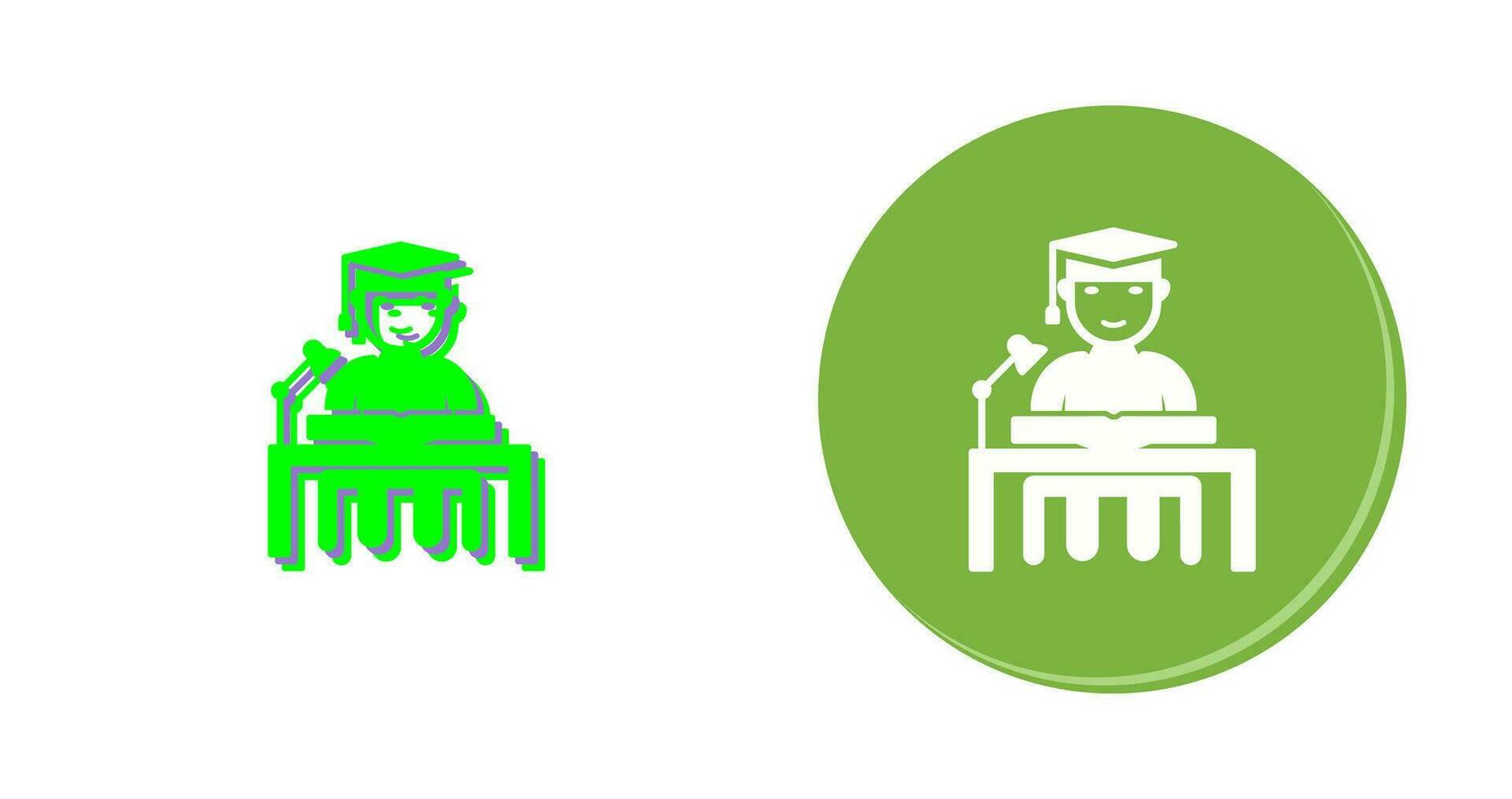 Unique Studying on Desk Vector Icon