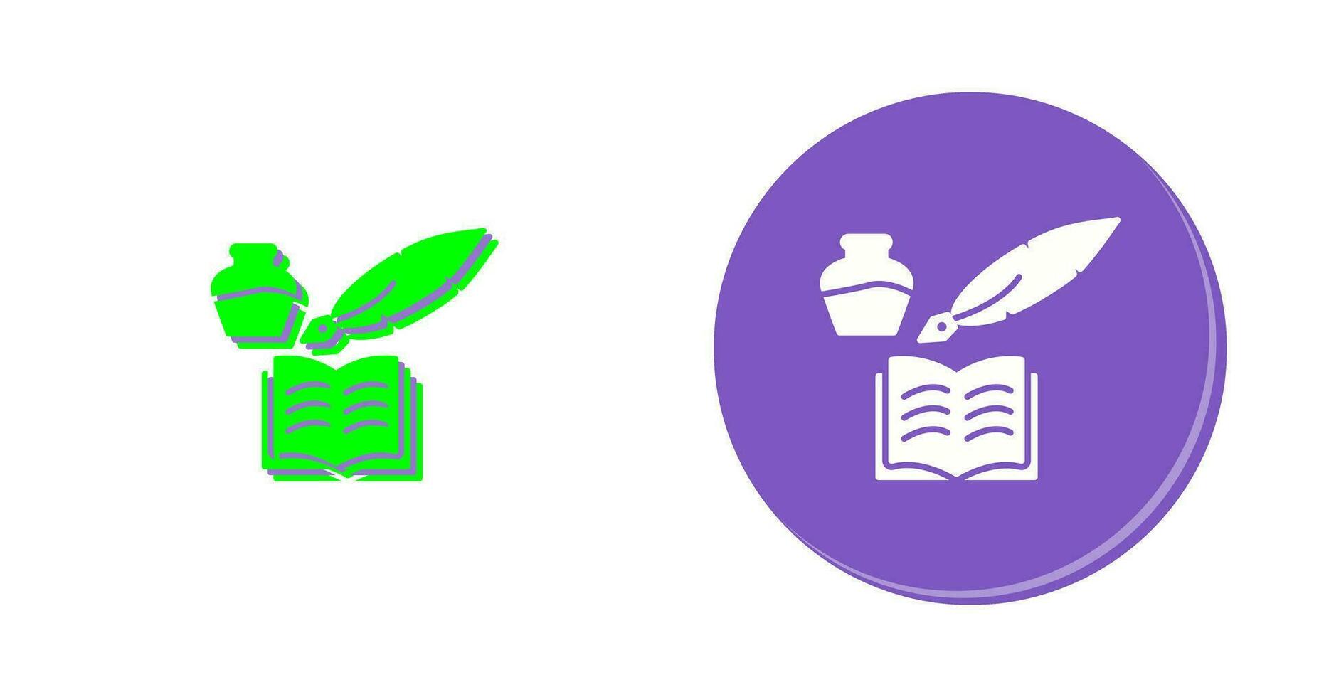 Unique Quill and Book Vector Icon