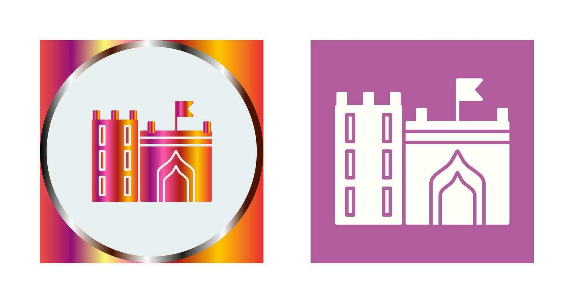 Castle with Flag Vector Icon