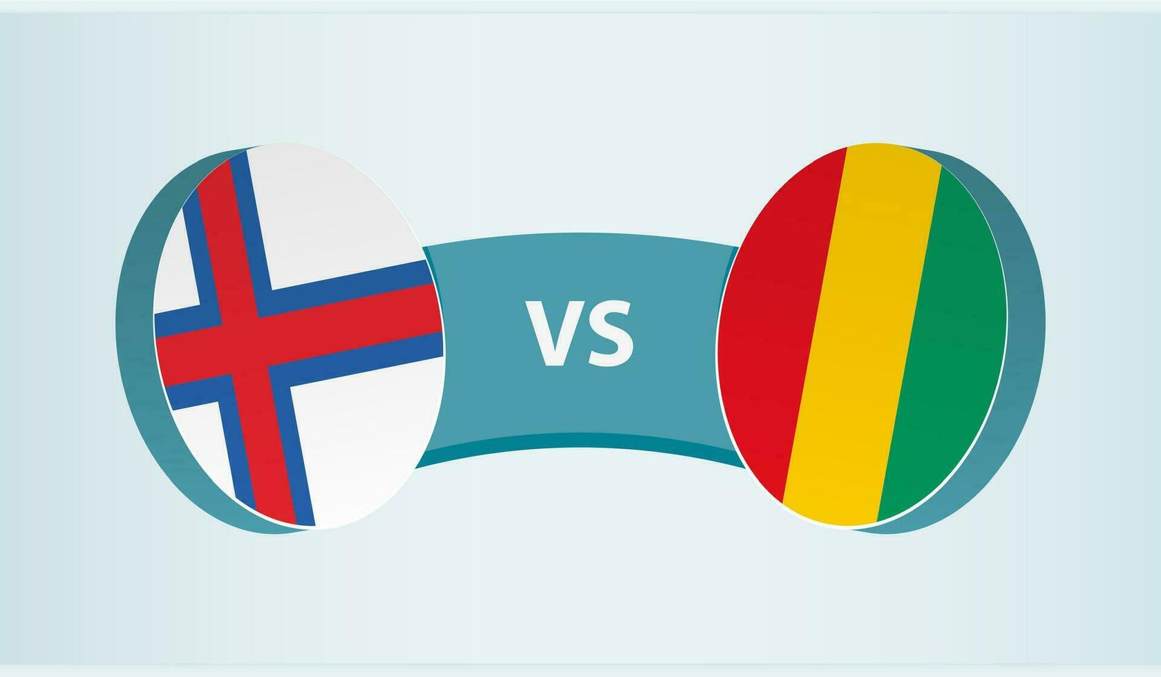 Faroe Islands versus Guinea, team sports competition concept. vector