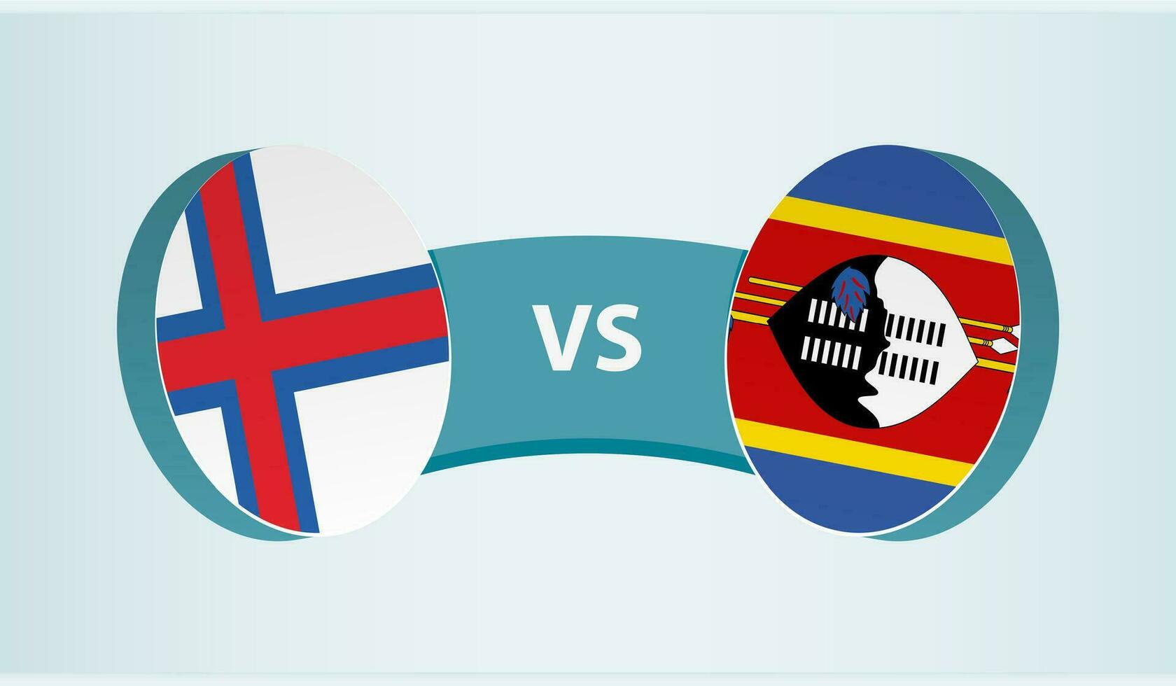 Feroe islas versus suazilandia, equipo Deportes competencia concepto. vector