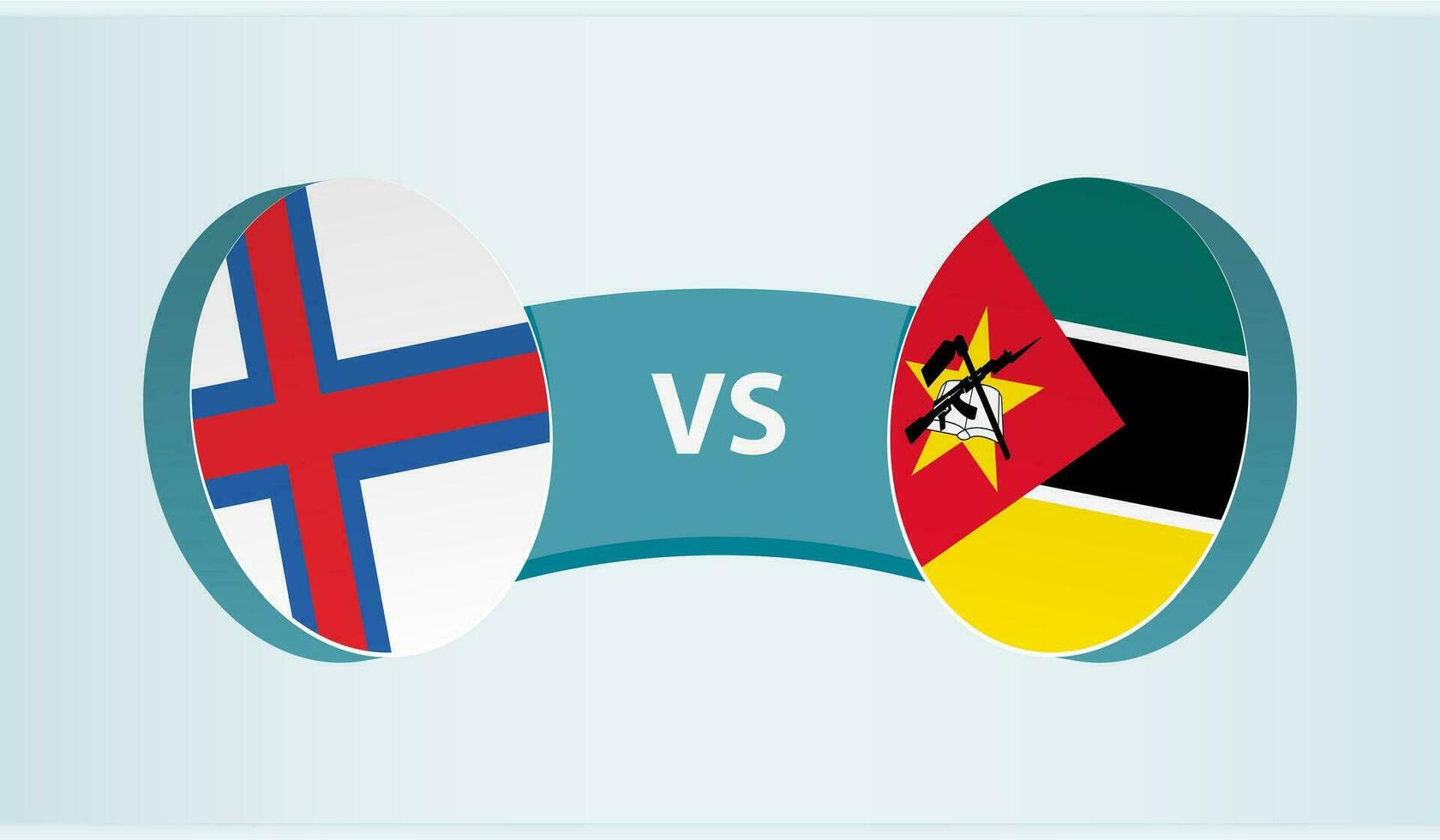 Faroe Islands versus Mozambique, team sports competition concept. vector