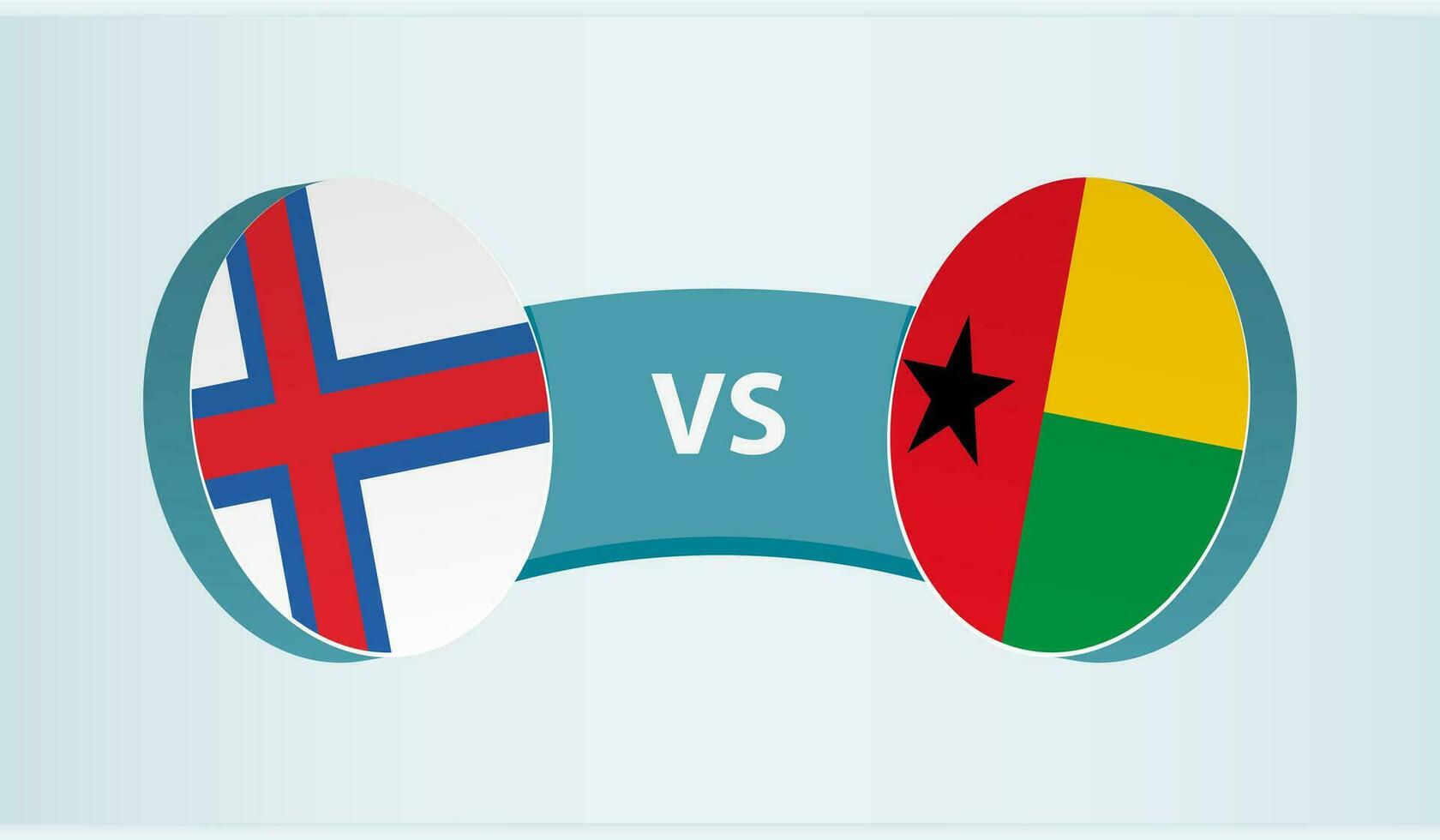 Feroe islas versus guinea-bissáu, equipo Deportes competencia concepto. vector