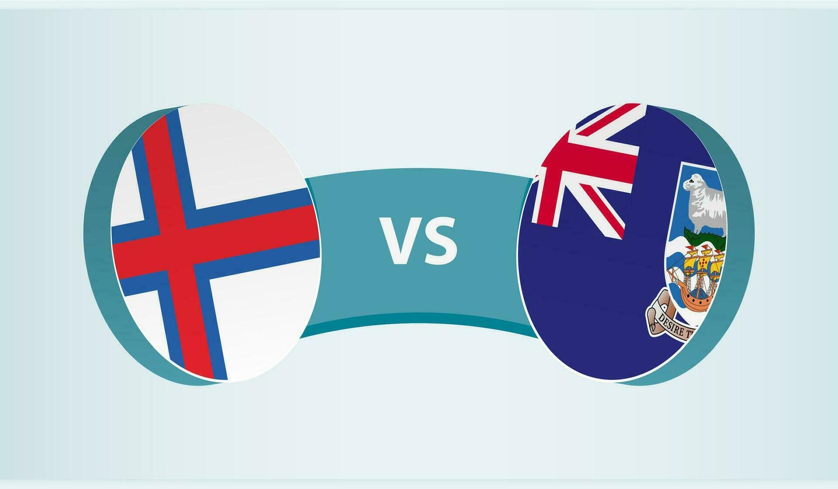 Faroe Islands versus Falkland Islands, team sports competition concept. vector