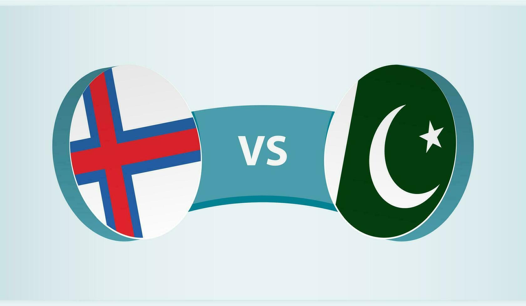 Faroe Islands versus Pakistan, team sports competition concept. vector