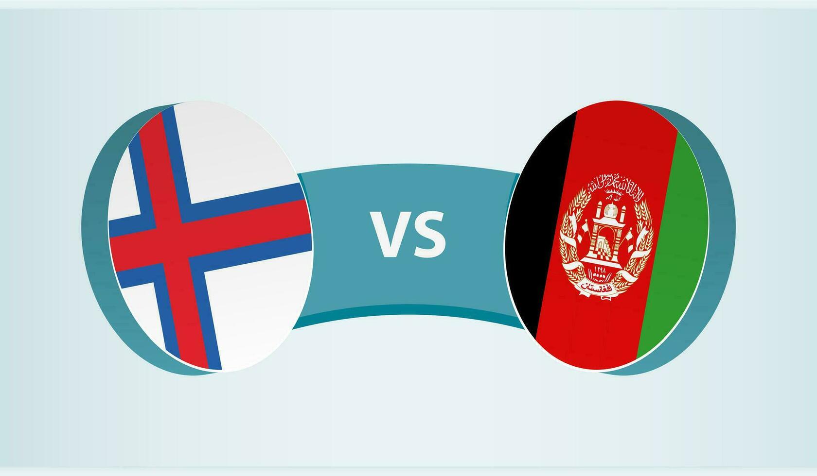 Faroe Islands versus Afghanistan, team sports competition concept. vector